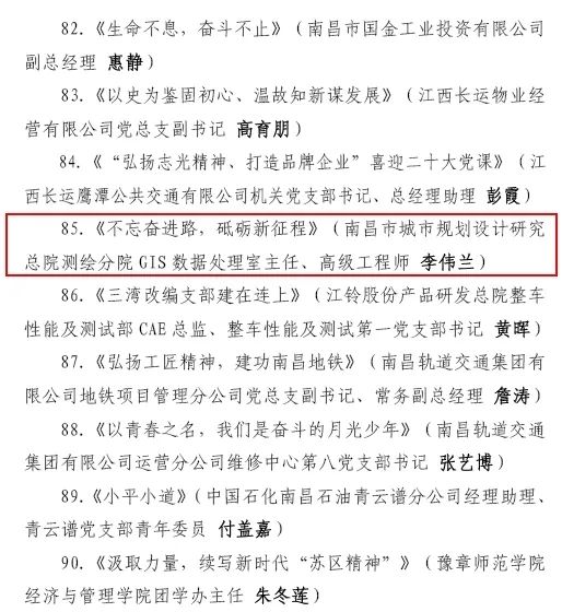 市城规总院微党课《不忘奋进路，，砥砺新征程》被评选为南昌市2022年度“优异微党课”_乐盈VI官网